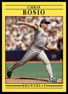 1991 Fleer Baseball Card Chris Bosio Milwaukee Brewers #576 - Image 1 of 2