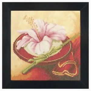 Kit punto croce Lanarte fiori dall'Oriente artista Gerard Beauvoir artigianato - Foto 1 di 3