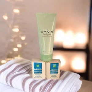 2 AVON Clearskin Antibacterial Cleansing Cakes + AVON Pore-Fection Face Cleanser - Picture 1 of 11