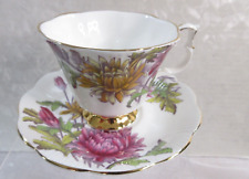 Coupe à thé et soucoupe vintage Royal Albert fleur du mois « chrysanthème » #11 novembre