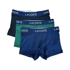 Lacoste 3 Pack Underpants Casual Cotton Stretch Boxer Green/Black/Blue NEW - Picture 1 of 2