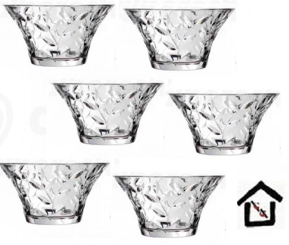 RCR 6 COPPETTE LAURUS IN CRISTALLO  MACEDONIA FRUTTA 135 mm SET 6 PZ COPPETTA - Immagine 1 di 1