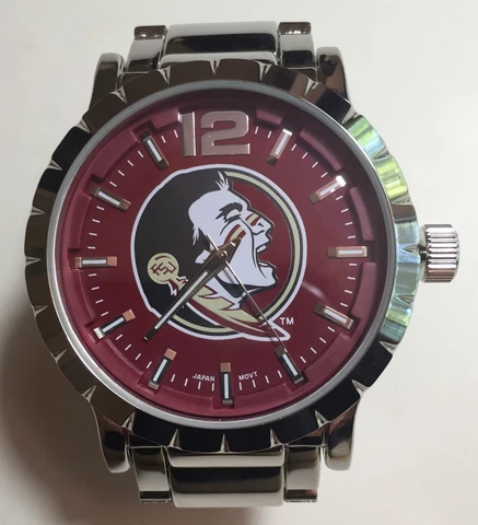 New Florida State Seminoles Mens Watch, Bracelet, Metal,With Free Battery, NCAA Cover