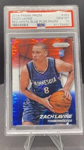 Zach LaVine 2014 Panini 262 Prizm Red, White, Blue Pulsar RC Timberwolves PSA 10 - Picture 1 of 2