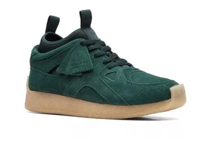 Clarks Breacon Mens Dark Green Suede Leather Sneakers Shoes Uk Size 9 G EU 43. - Picture 1 of 7