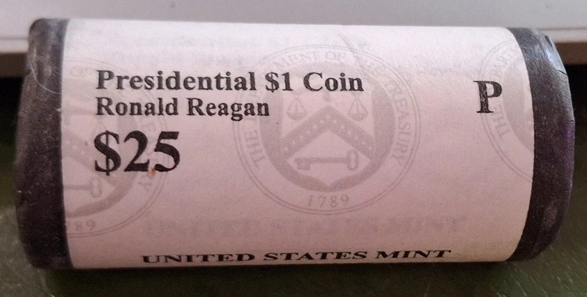 Uncirculatyed dollar roll for President Ronald Reagon from Philadelphia for 2016 - Image 1 of 1