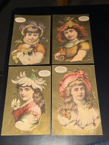 4-Mme. Demorest’s Reliable Patterns-Women Flower Hats-NY.  U315 - Picture 1 of 3