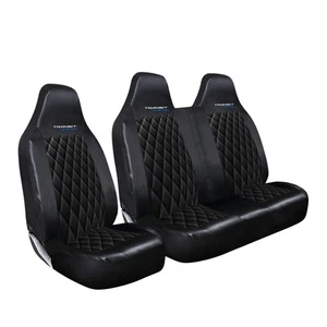 FOR FORD TRANSIT CUSTOM HEAVY DUTY QUILTED DIAMOND LEATHER FRONT VAN SEAT COVERS - Picture 1 of 2