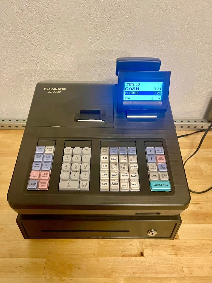 Registro eletrônico Sharp XE-A207 – Ótimo estado, TESTADO, sem chave - Imagem 1 de 4