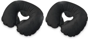 2 Pack Inflatable Travel Neck Cushion Pillow Supports Head & Neck (Black) - Picture 1 of 1