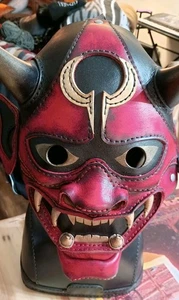 ONI MASK - 100%HANDMADE - GENUINE LEATHER  HIGH QUALITY - Picture 1 of 6