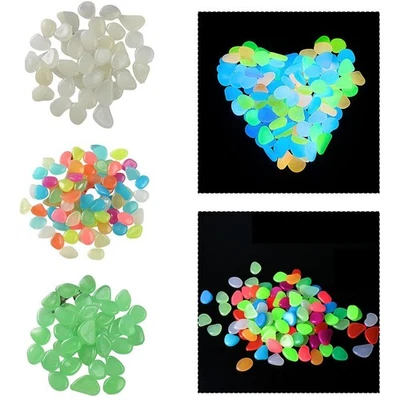 100 Stück Leuchtende Dekosteine Nachtleuchtende Kieselsteine für Aquarien und - Bild 1 von 4