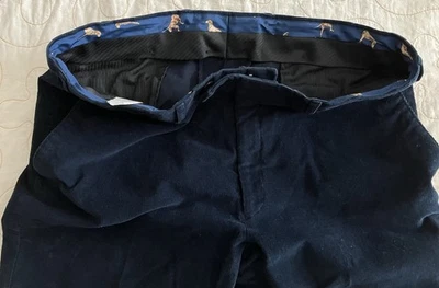 Pantalones para hombre Lauren Ralph Lauren azul pana etiqueta 38x30 se adapta a 38x28 ribete para perro Foto 1 de 4
