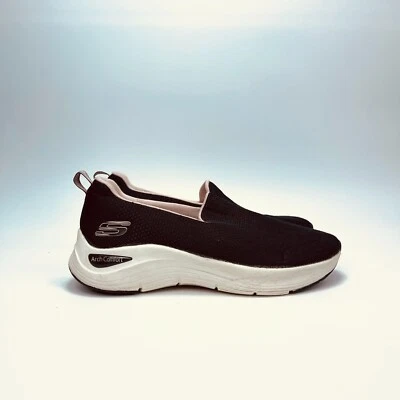 Skechers арка подходит черный поскользнуться на комфорт Athletic туфли кроссовки женский размер 8,5 - Изображение 1 из 4