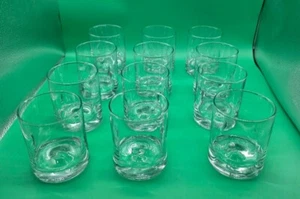 Juego de 2 juegos de vaso de whisky vintage MCM 12 oz fondos pesados con hoyuelos laterales e inferiores - Imagen 1 de 4