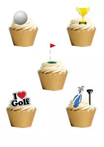 Cake Toppers Golf Sport Themed 30 Stand Up Edible Wafer Paper Decorations - Picture 1 of 9