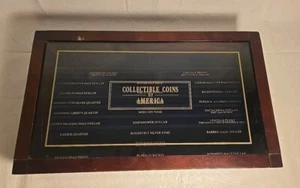 Danbury Mint Collectible Coins of America Wood & Glass Display Viewing Case - Picture 1 of 8