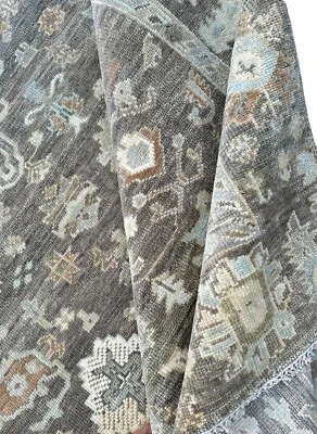 Коричневые современные небольшие ковры ручной работы Oushak 8x10, восточный напольный ковер для помещений - Изображение 1 из 4