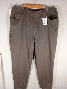 Pantalones de mezclilla East Coast para mujer pierna ancha recta talla grande 30 W 46 L 29 algodón marrón - Imagen 1 de 18