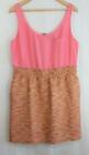 J Crew Silk Blend Dress Size 12 Pink Silk Tank Top Gathered Tweed Skirt Lined