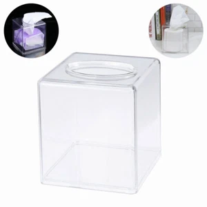 Scatola porta fazzoletti quadrata trasparente acrilica casa auto ufficio custodia carta - Foto 1 di 8