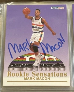 Mark Macon 1992-1993 Fleer Rookie Sensations Signature Signed Autograph AUTO TTM - Picture 1 of 2