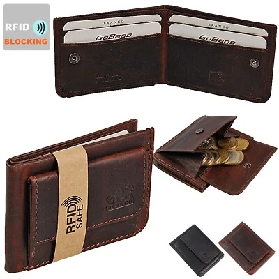 Branco kleine RFID Herren Minibörse Geldbörse Echt Leder Geldbeutel Herrenbörse  - Bild 1 von 4