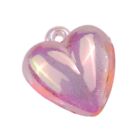 Acrylic UV Plated Love Heart Pendant Charm Loose Spacer Beads for Jewelry Making