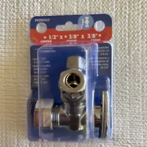 Plumb Pak PP2903VLF 3-Way Quarter Turn Stop Valve, 5/8 X 3/8 X 3/8 X Compression - Picture 1 of 5