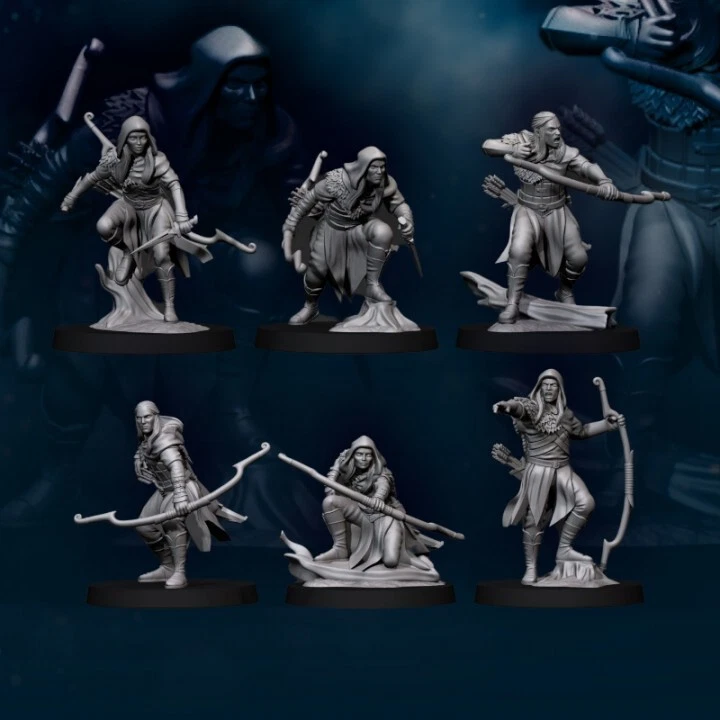 6x Forest Scout Elfs - Davale Games/Fantasy/Middle Earth/Tabletop Miniature