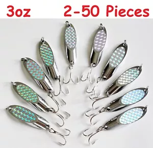3 Unzen Kast Spoons holografische Silber Angelköder Gewicht & Stück wählbar 2 bis 50 - Bild 1 von 10