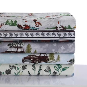 Warm 170-GSM Cotton Flannel Printed Pillowcases (Set of 2) - Picture 1 of 14