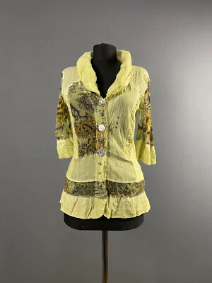 Bottega на Elisa Cavaletti желтый 3/4 рукав капри блузка рубашка верхняя туника размер S - Изображение 1 из 4