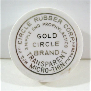 Vintage Gold Circle ( White Pk ) Old Full Condom 3 in Pk Circle Rubber Newark NJ - Picture 1 of 1