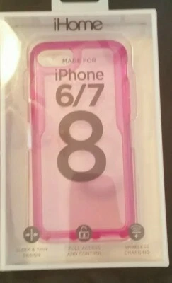 Funda de Impacto iHOME IPhone 6, iPhone 7, iPhone 8Case Rosa NUEVA EN CAJA-SOPORTA Inalámbrica Ch Foto 1 de 4