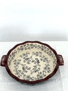 Temp-Tations Presentable Ovenware Floral Lace 9" Diam Pie Plate Scalloped Edges - Picture 1 of 5
