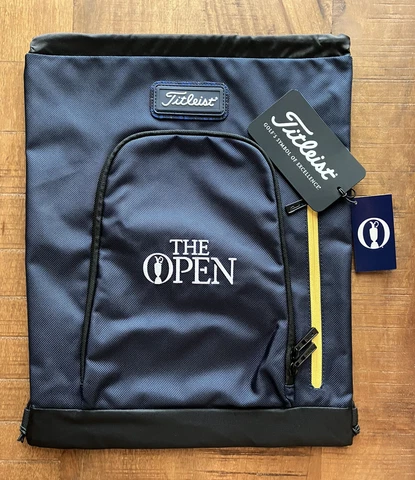 BRAND NEW 2023 British Open Titleist Players Drawstring Bag - Navy And Yellow Cover