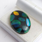 Multi Color Oval Cut 22.25 Ct Natural Doublet Onyx Opal CERTIFIED Loose Gemstone