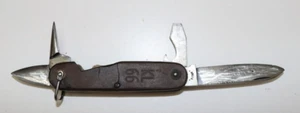 Dutch 1966 AMEFA Brown soldier pocket knife KL66 bottle opener spike each E1114 - Picture 1 of 7