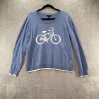 Gap Sweater Women's XL Blue Scoop Neck Pullover Bicycle Beach Casual Soft Fun
