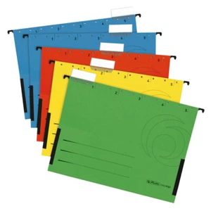 5 Herlitz Hängetaschen / DIN A4 / Kraftkarton 230g/m² / farbig sortiert - Bild 1 von 1
