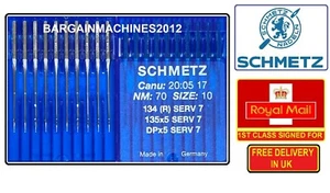 SCHMETZ DPX5 134(R) SERV7 135X5 SERV7 NM70/10 INDUSTRIAL SEWING MACHINE NEEDLES - Picture 1 of 5