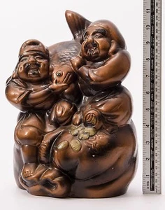 Rare Real Japanese Pair of EBISUSAMA EBISUTEN Fortune God Fukujyuen Made  #C - Picture 1 of 7