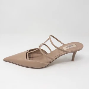 Valentino Garavani Rockstud Wispy 50 Pointed Nude Mules Pumps Size 42 EU - Picture 1 of 7