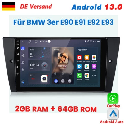 Für BMW 3er E90 E91 E92 E93 ﻿Carplay Android13.0 Autoradio GPS NAVI BT WIFI 64GB - Bild 1 von 4