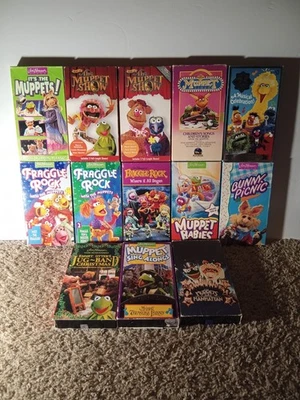 Muppets VHS Tape Lot Fraggle Rock Bunny Picnic Emmett Otter Sesame Street - Image 1 of 4
