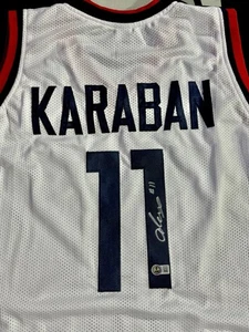 Alex Karaban Signed Jersey 2x NCAA Champion UConn Huskies Beckett Certified - Picture 1 of 1