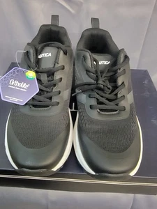 Nautica Knit Sneakers Mens Shoes Black White Sz 7.5 Lace Up Lightweight Casual - Picture 1 of 6