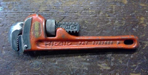 Vintage Ridgid 6 inch Pipe Wrench Pat 1727623 Elyria Ohio USA Nice and Clean! - Picture 1 of 8