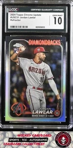 Jordan Lawlar 2024 Chrome Update #USC51 Refractor CGC 10 Arizona Diamondbacks - Picture 1 of 2